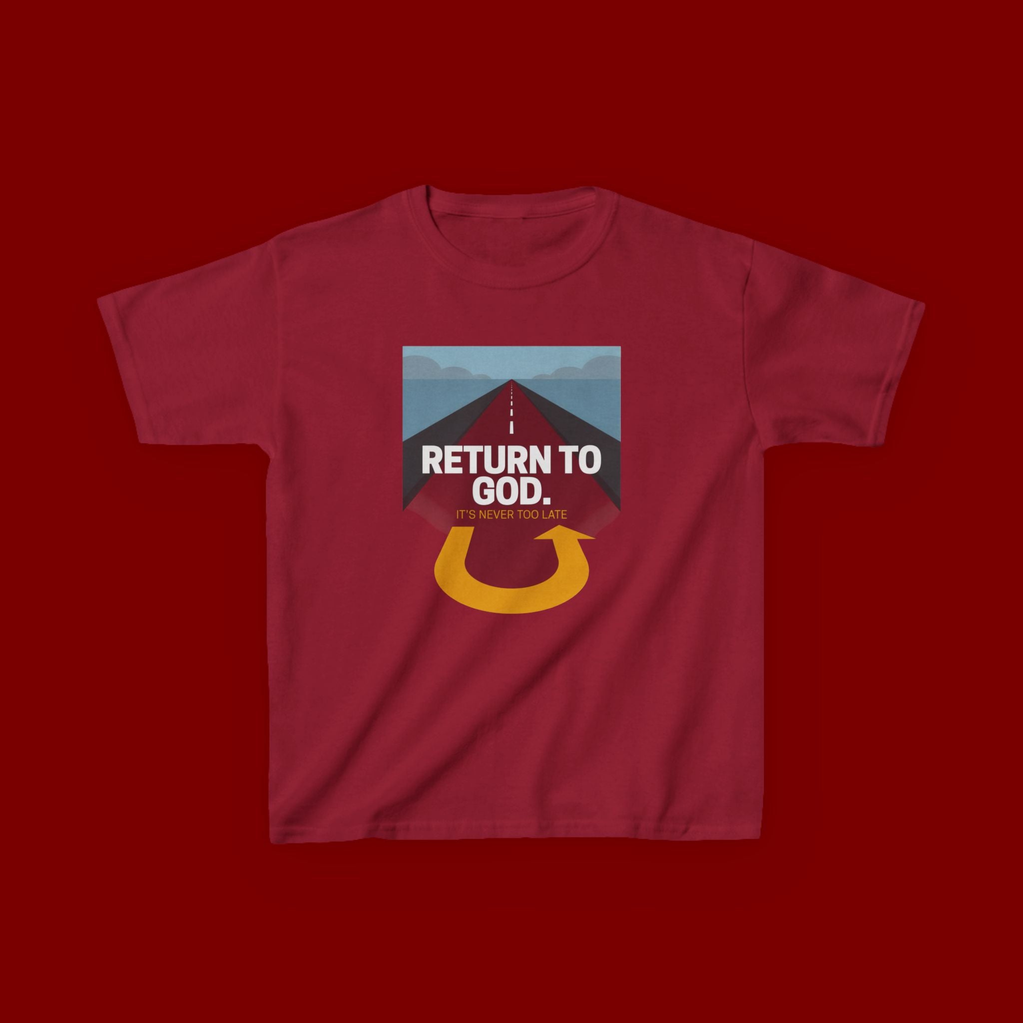Kids Tee - "Return to God" Roadway Graphic Religious Youth Shirt