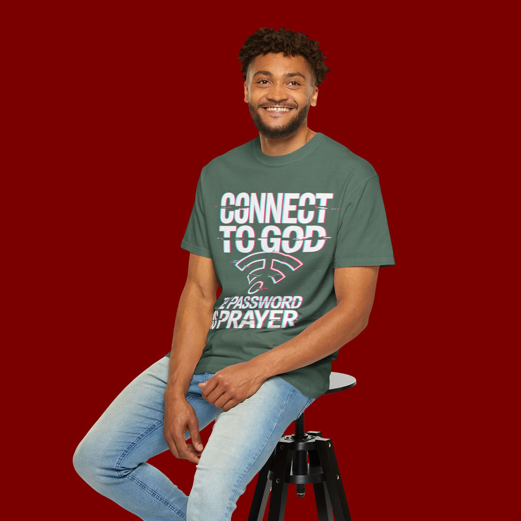 Connect to God T-Shirt — "The Password Is Prayer" Christian Faith Tee