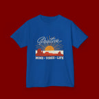 Kids T-Shirt - "Positive" Retro Sunrise Tee (Mind • Vibes • Life)