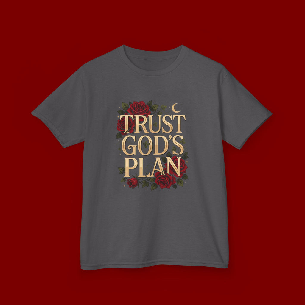 Kids Tee — "Trust God's Plan" Floral Faith T‑Shirt