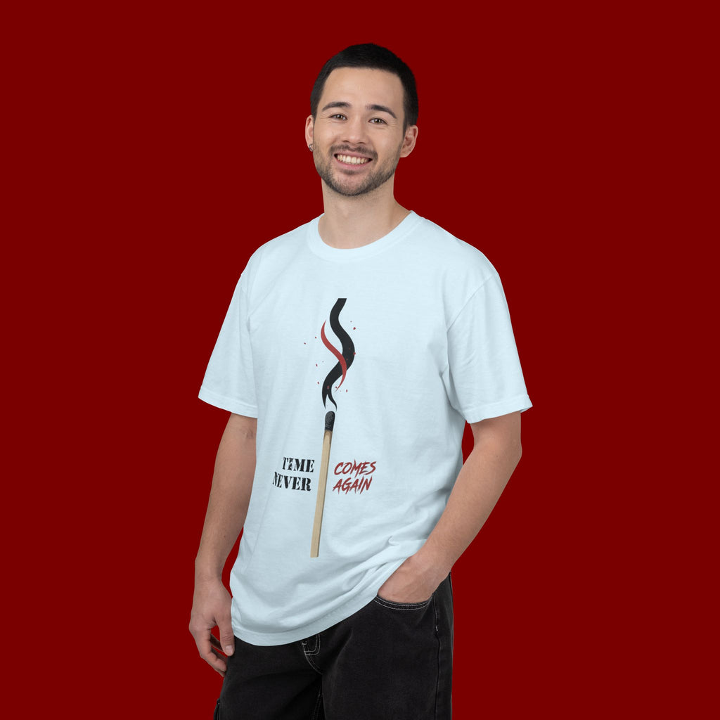 Matchstick Graphic T-Shirt — “Time Never Comes Again” Vintage-Inspired Tee