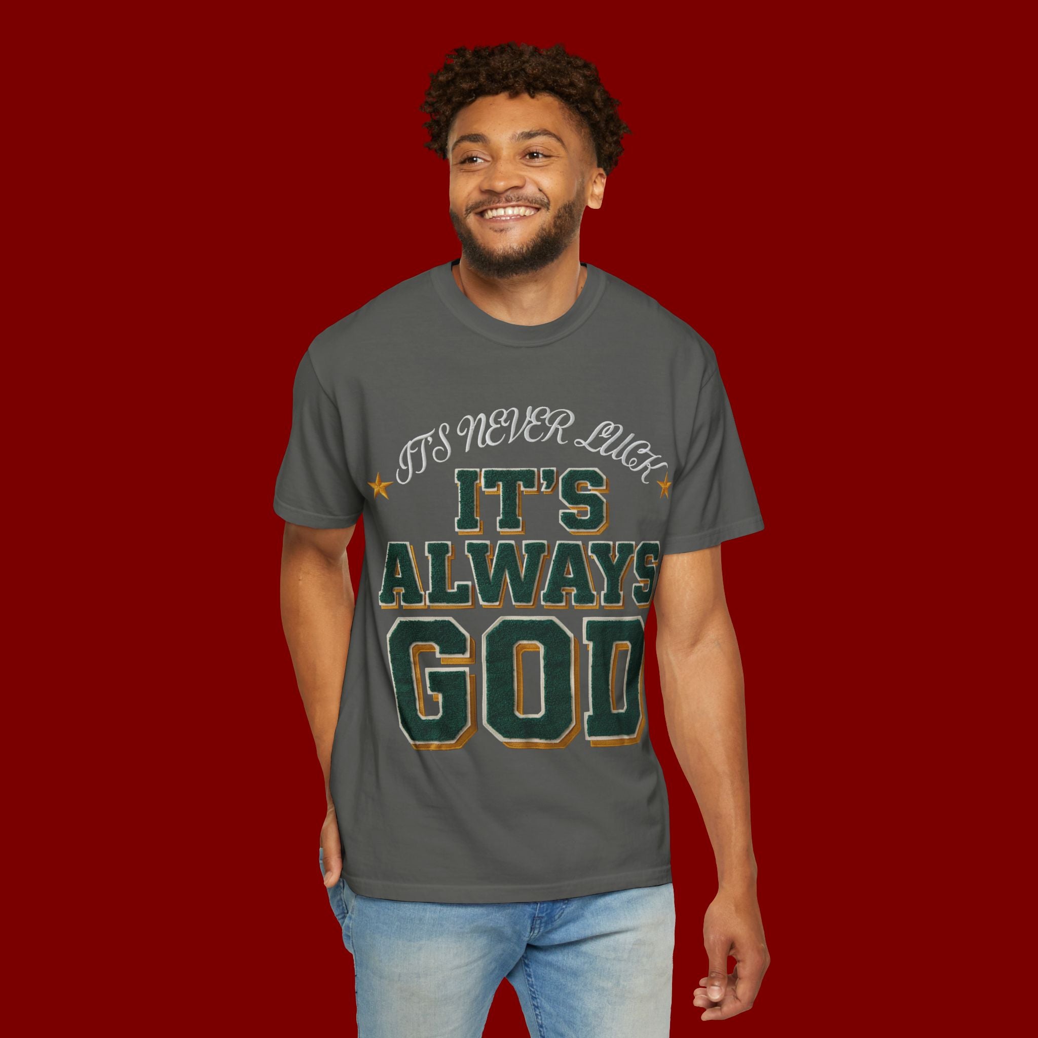It’s Always God Graphic T-Shirt — Faith-Based Vintage Lettering Tee