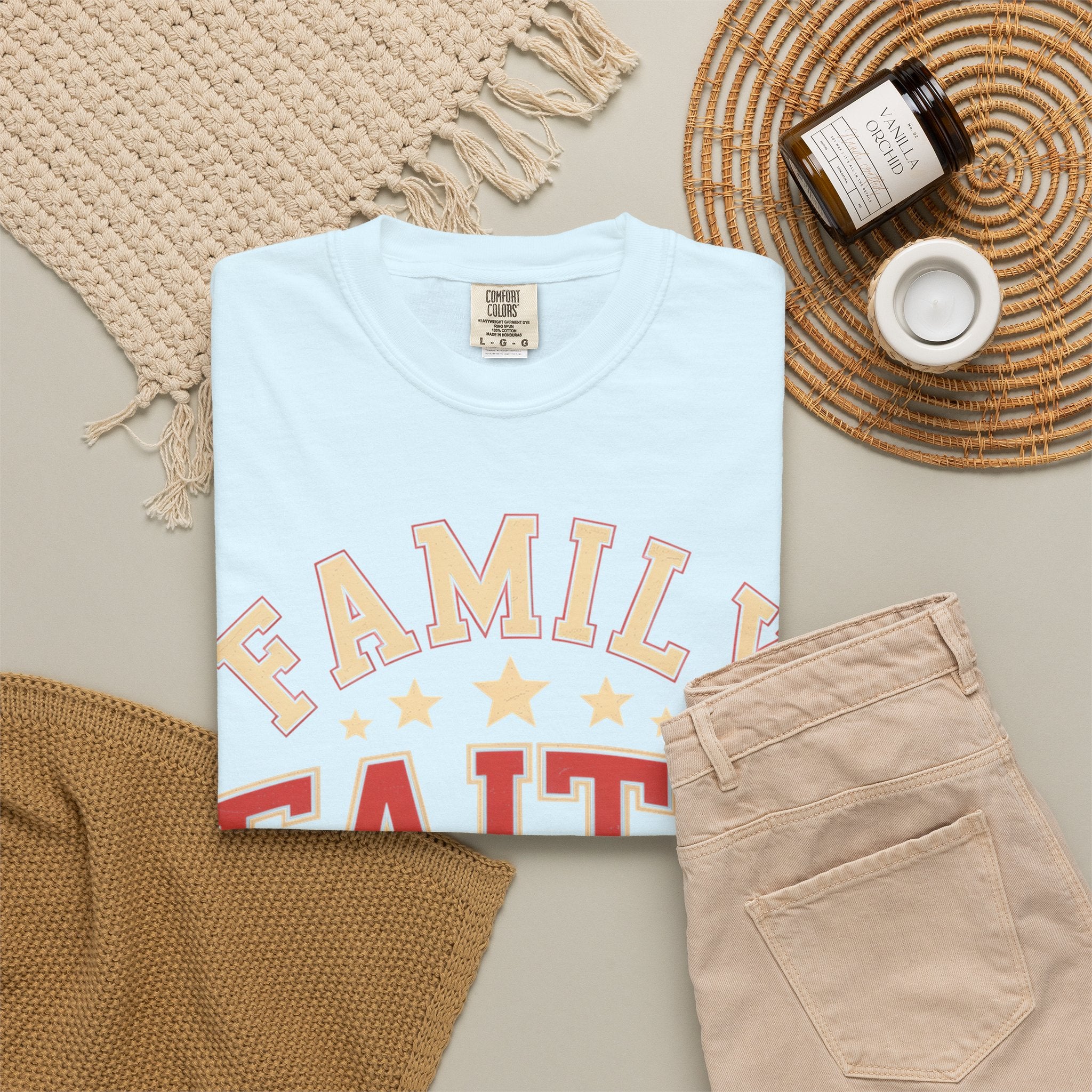 Family Faith Friends T-Shirt — Patriotic American Flag Tee