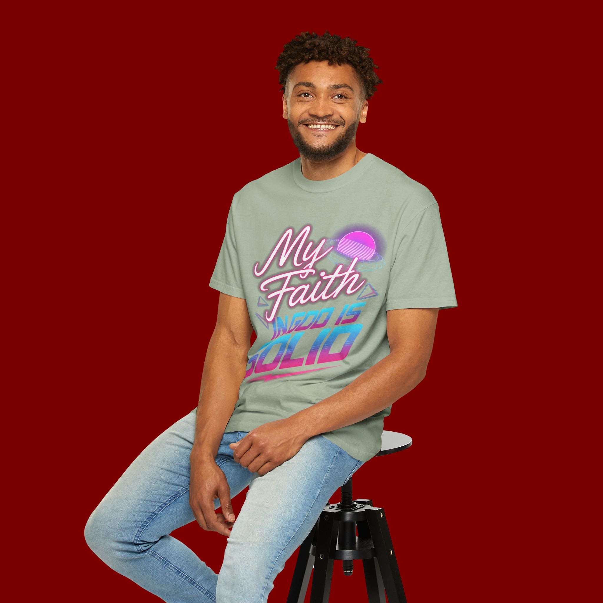 Faith T-Shirt — "My Faith in God Is Solid" Retro Graphic Tee