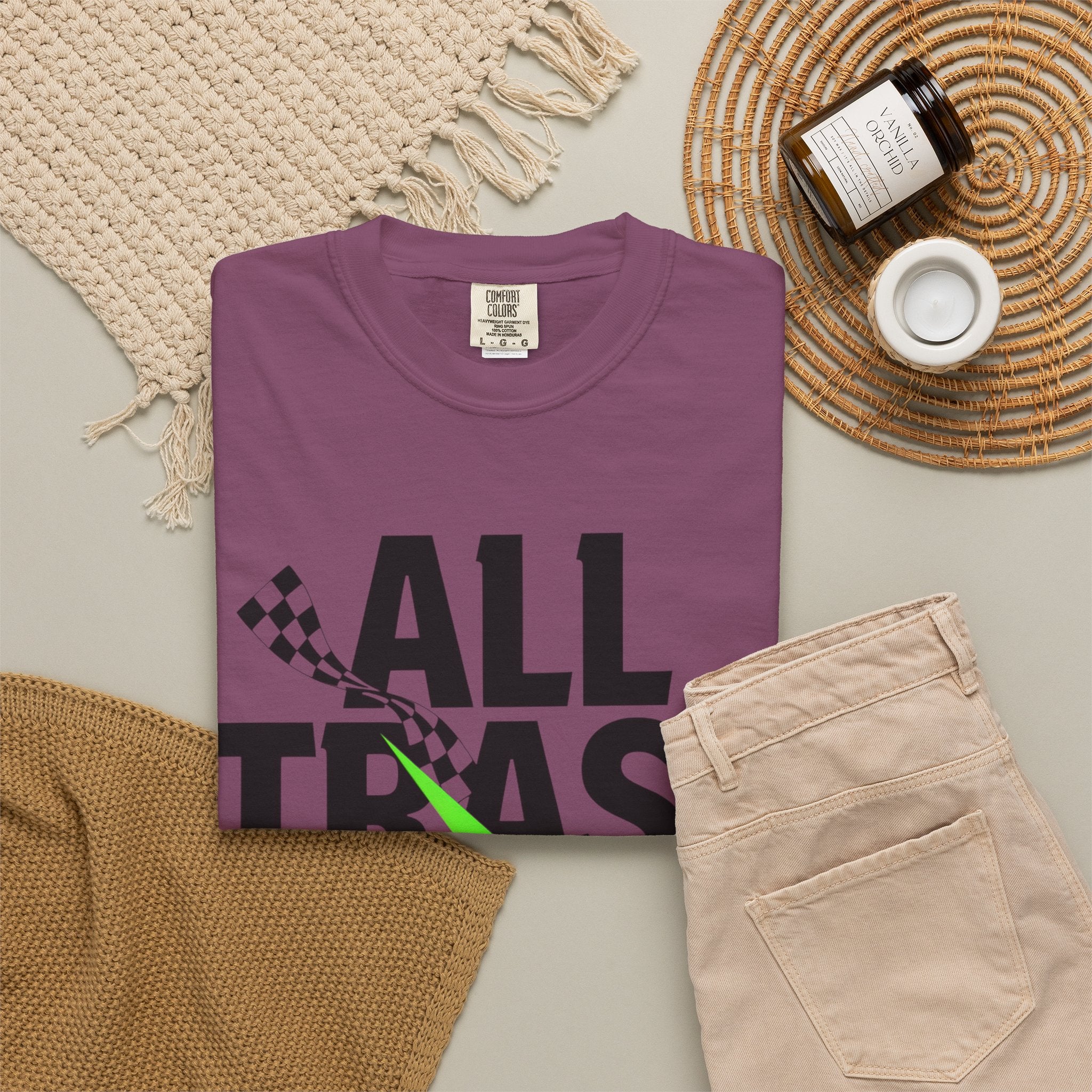 T-Shirt — "All Trash No Trailer" Bold Graphic Tee