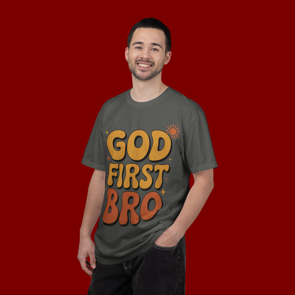 God First Bro T-Shirt — Retro Christian Faith Tee