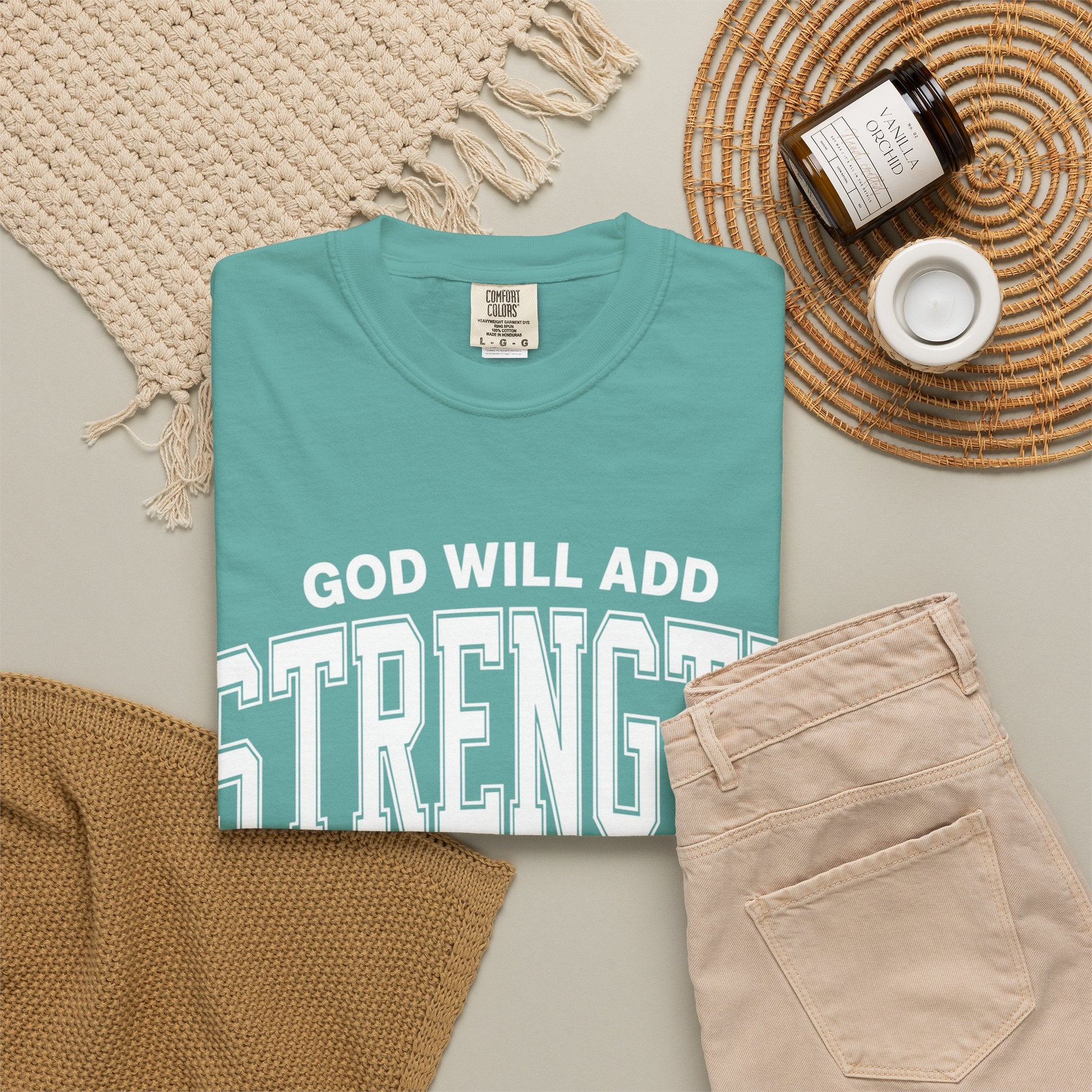 Strength Faith T-Shirt — "God Will Add Strength to Your Strength" Inspirational Tee