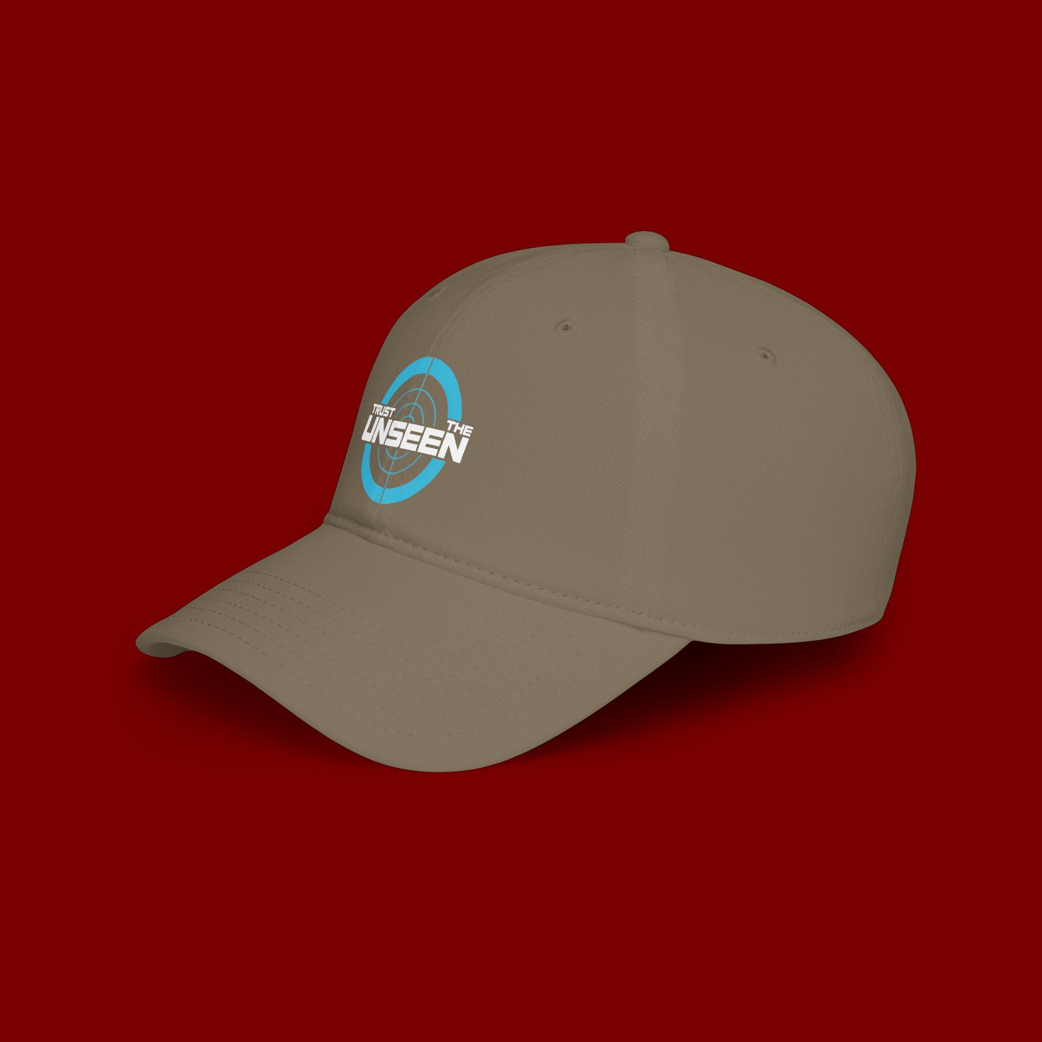 Trust The Unseen Target Logo Baseball Cap — Low Profile Red Hat