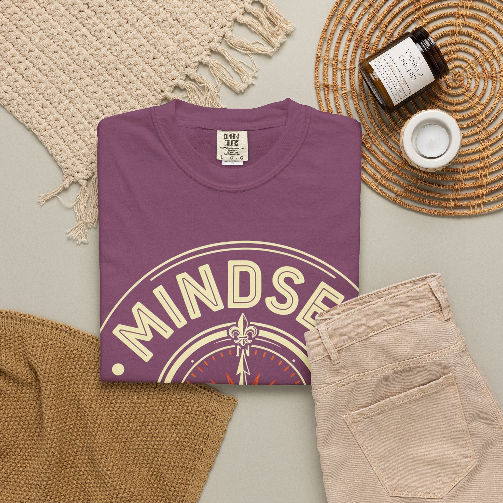 Mindset Over Everything T-Shirt — Positive Vibes Compass Graphic Tee