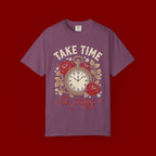 Take Time to Pray Pocket Watch T-Shirt — Faith-Based Floral Christian Tee