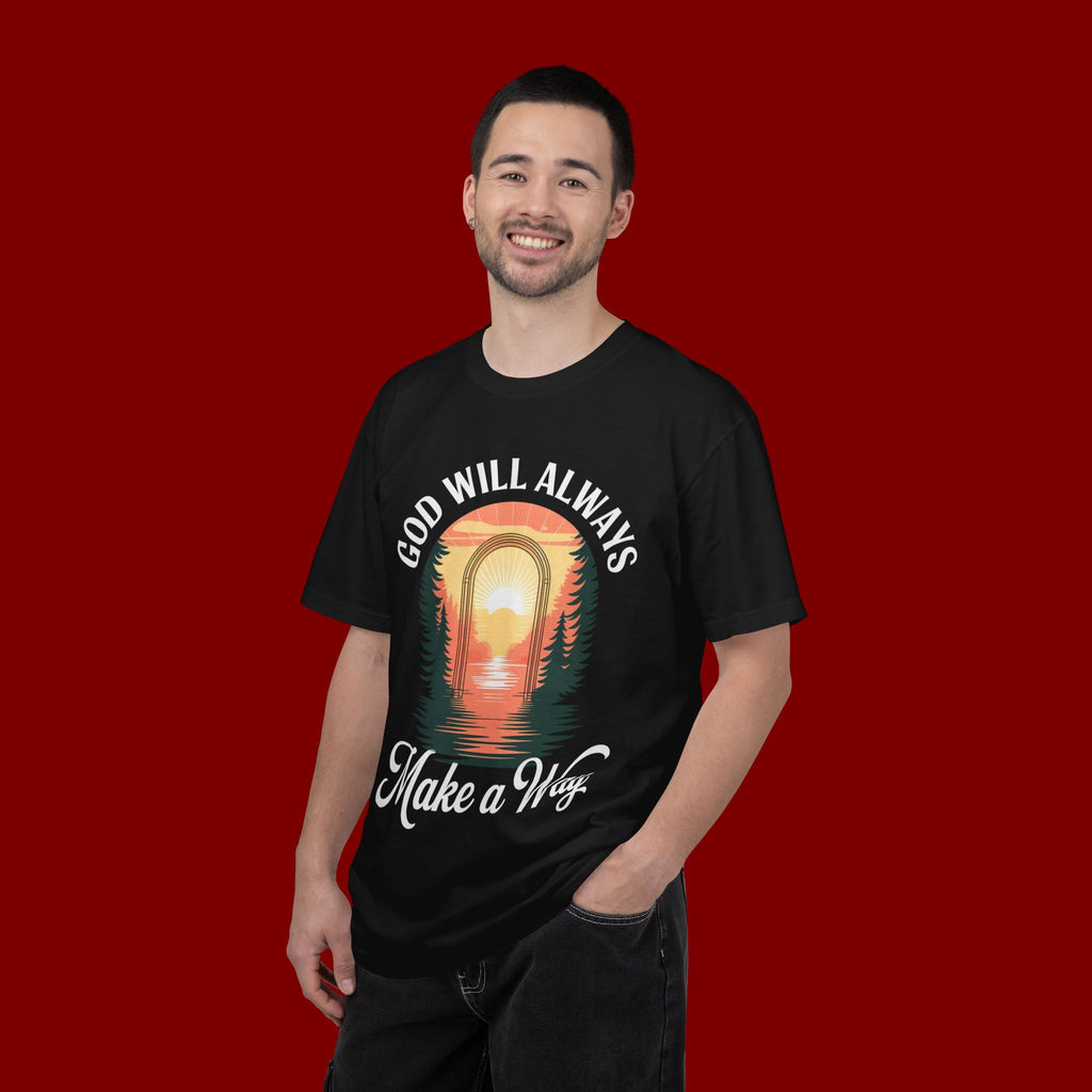 Make a Way Christian T-Shirt — 'God Will Always Make a Way' Sunset Faith Tee