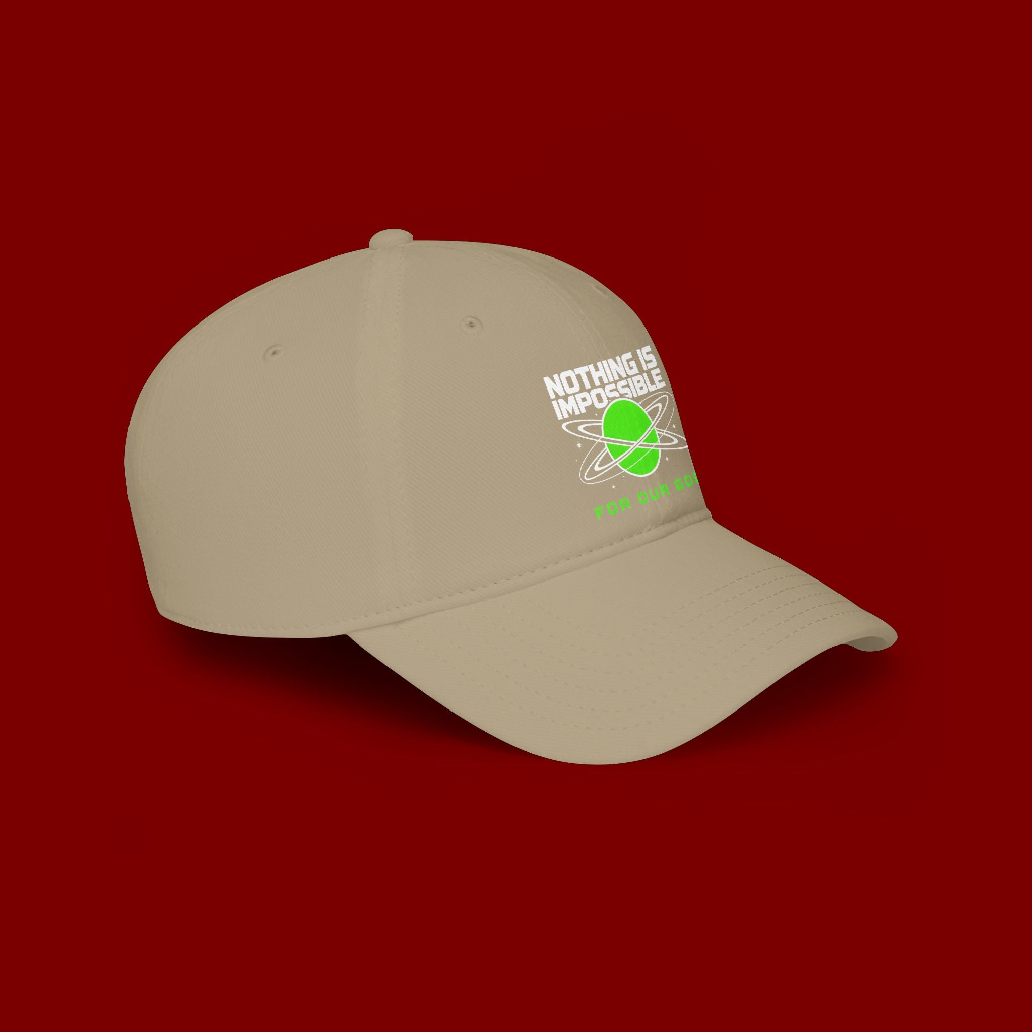 Nothing Is Impossible Baseball Cap — Faith-Inspired Green Planet Design