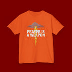 Kids Tee — "Prayer Is A Weapon" Lightning Graphic Christian Shirt