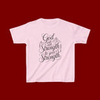 Kids T‑Shirt — "God Will Add Strength to Your Strength" Inspirational Faith Tee