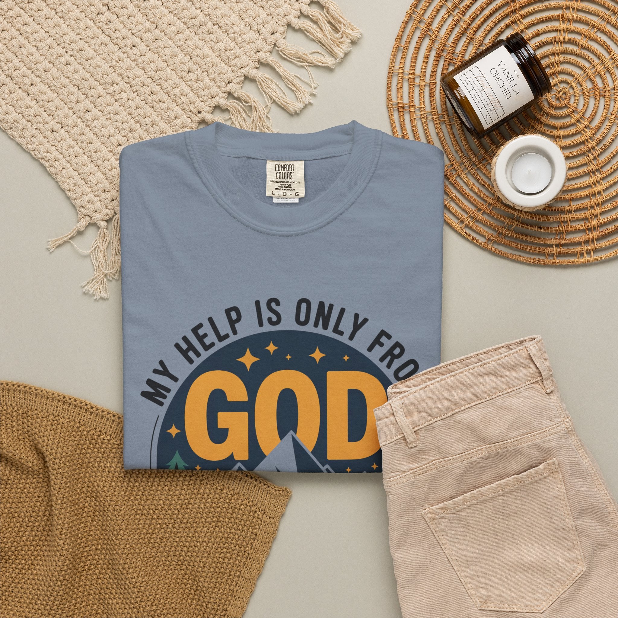 God The Creator T-Shirt — My Help Is Only From God Christian Mountain Faith Tee