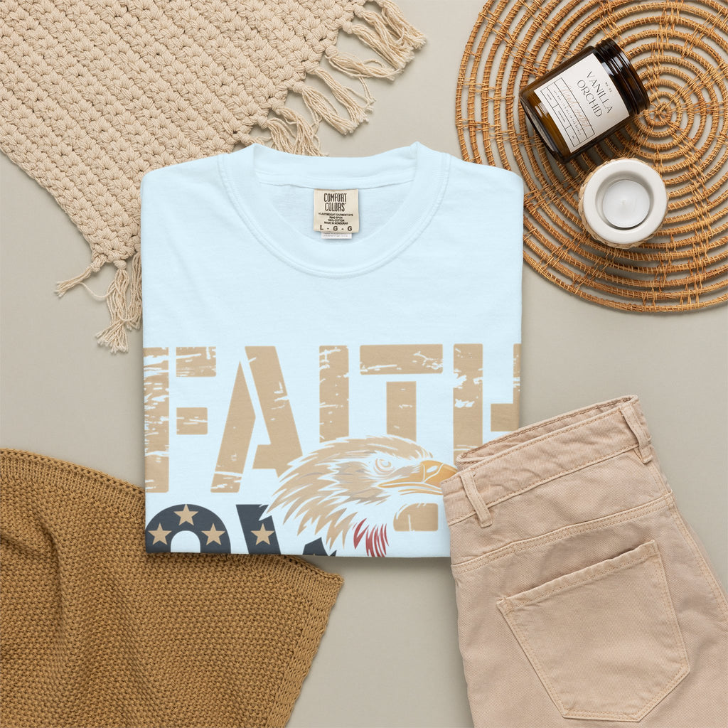 Faith Over Fear T-Shirt — Patriotic Eagle Graphic Tee