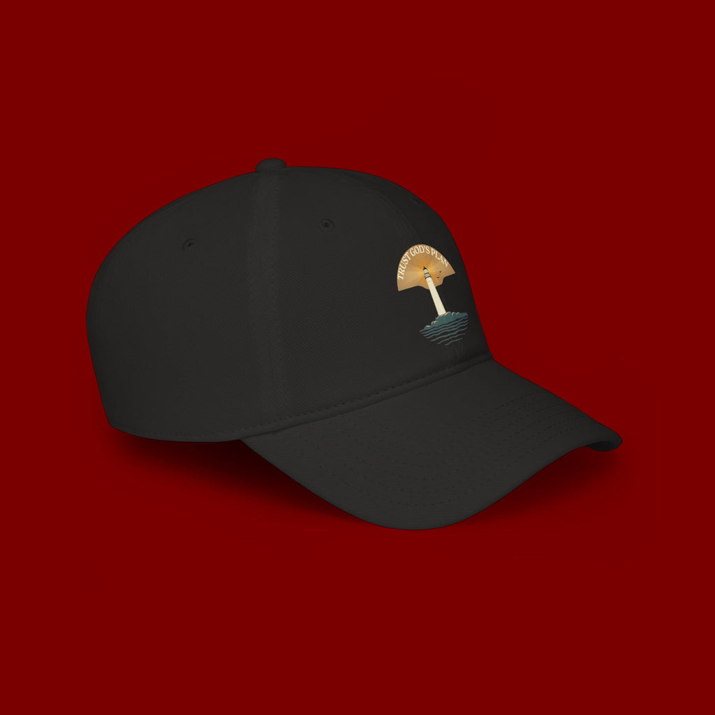 Lighthouse Faith Baseball Cap — "Trust God's Plan" Embroidered Low-Profile Hat
