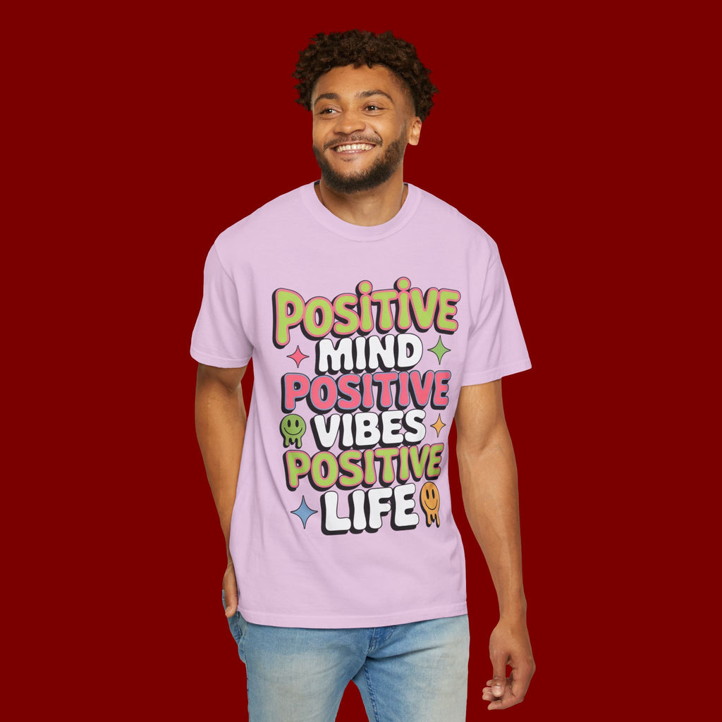 Positive Mind Positive Vibes Positive Life T-Shirt — Retro Smile Graphic Tee