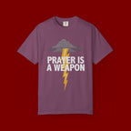 Prayer Is a Weapon T-Shirt — Christian Faith Lightning Graphic Tee