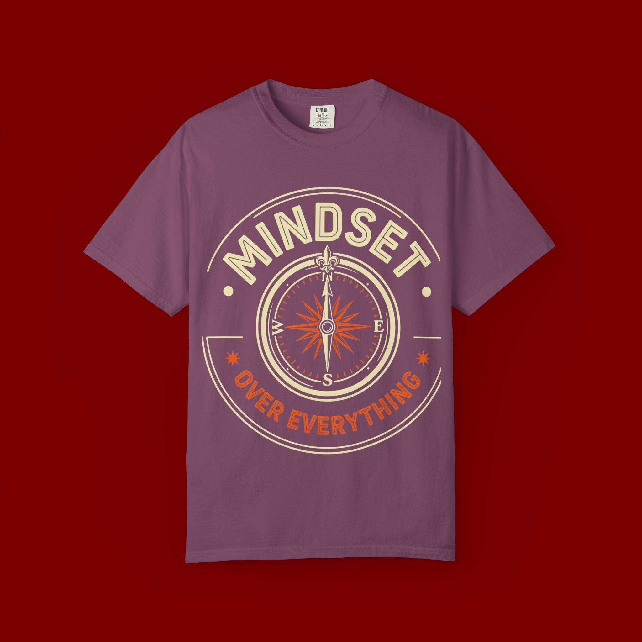 Mindset Over Everything T-Shirt — Positive Vibes Compass Graphic Tee