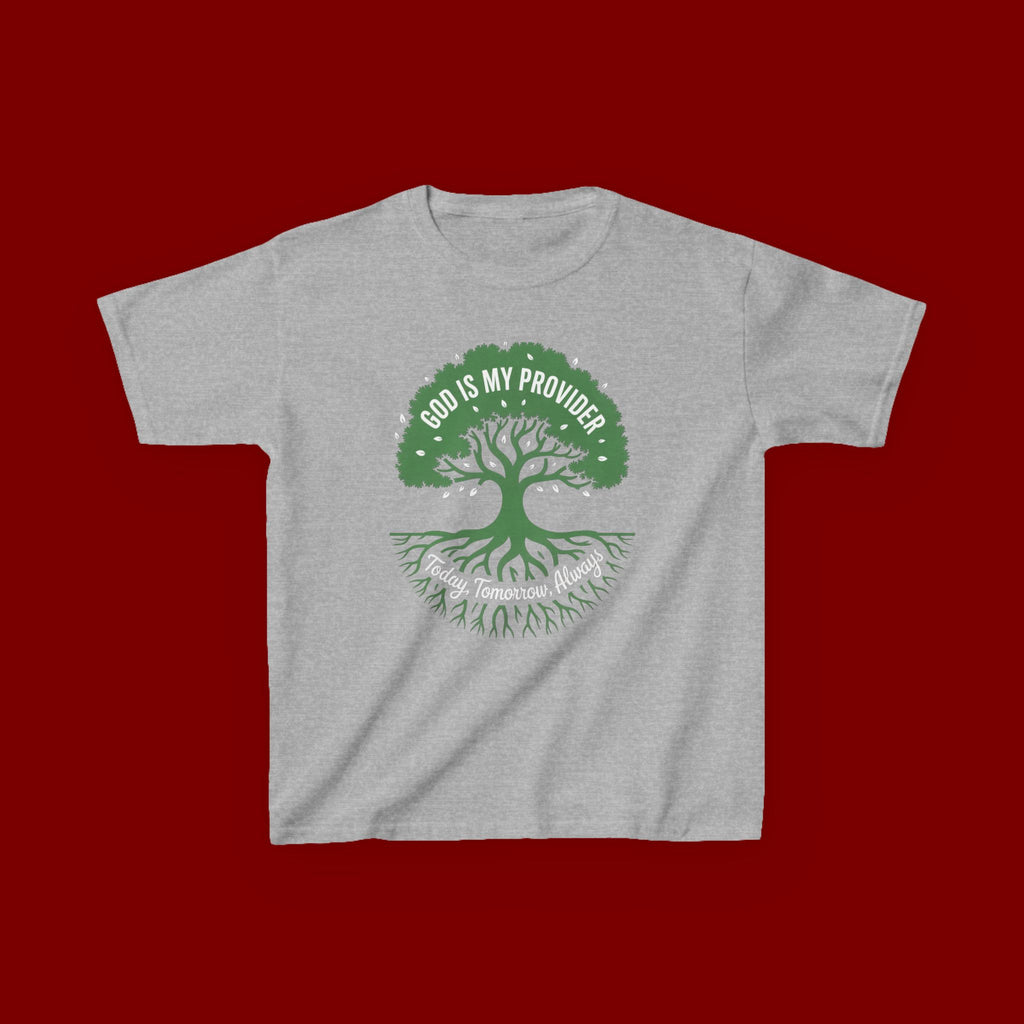 Kids Tee — "God Is My Provider" Tree of Faith Christian Shirt