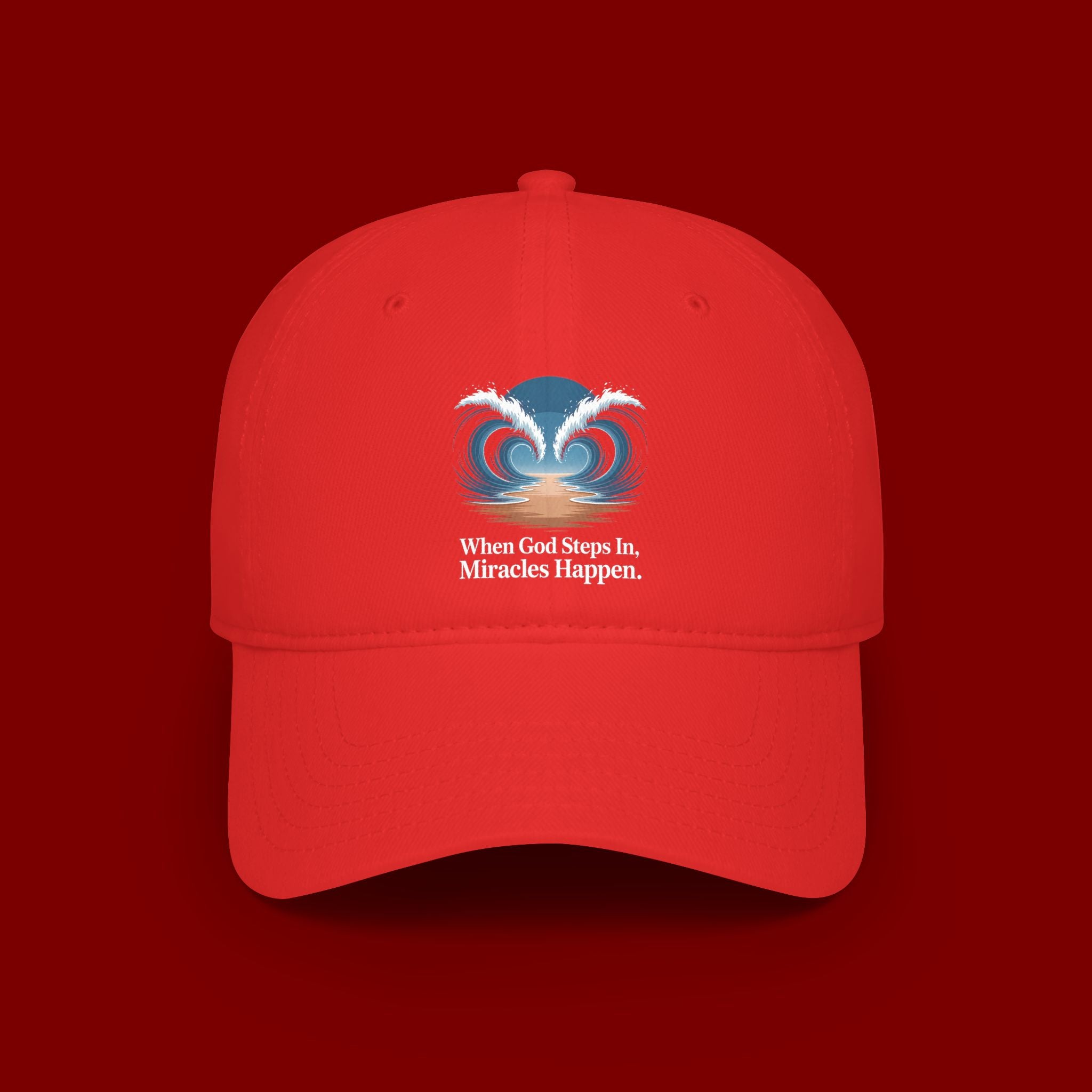 Inspirational 'When God Steps In Miracles Happen' Low Profile Baseball Cap