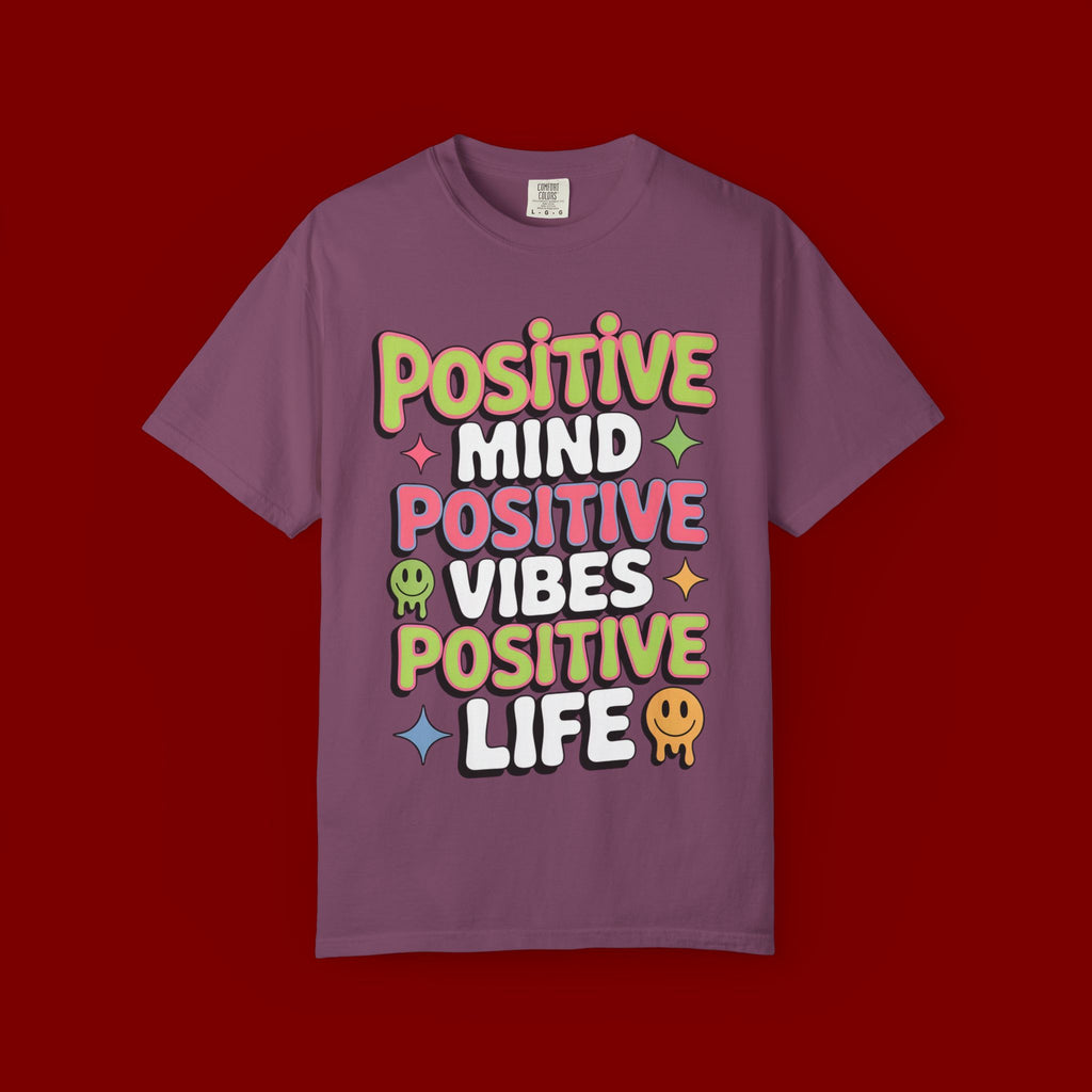 Positive Mind Positive Vibes Positive Life T-Shirt — Retro Smile Graphic Tee