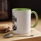 Ceramic Mug — "All Strength Comes From God" Black Accent Coffee Cup (11/15 oz)
