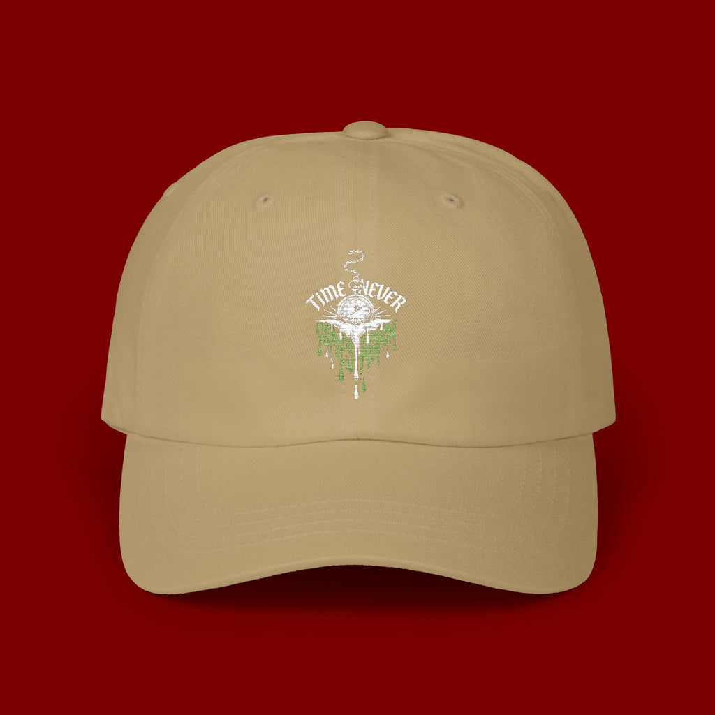 Dad Cap — Minimal Green Plant Drip Embroidered Hat