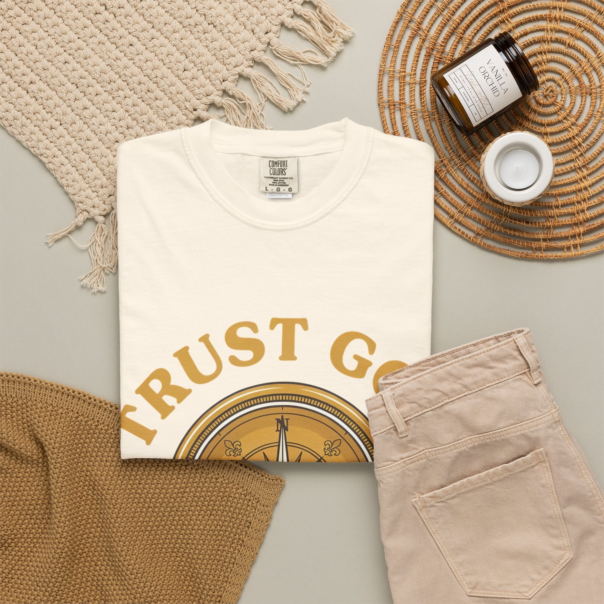 Trust God Compass T-Shirt — "Trust God No Matter What" Christian Faith Tee
