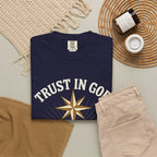 Trust in God Compass T-Shirt — "Trust In God With All Your Heart" Christian Faith Tee