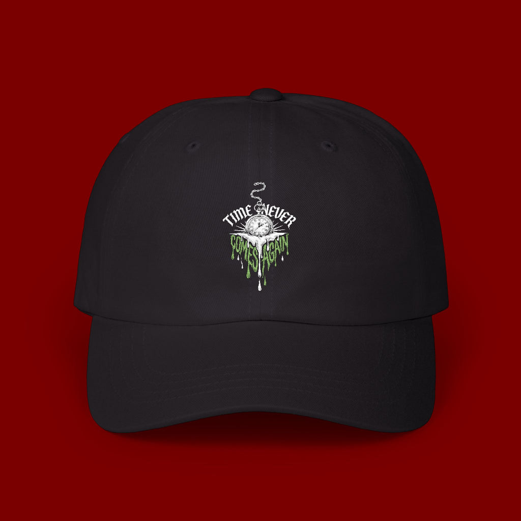 Dad Cap — Minimal Green Plant Drip Embroidered Hat