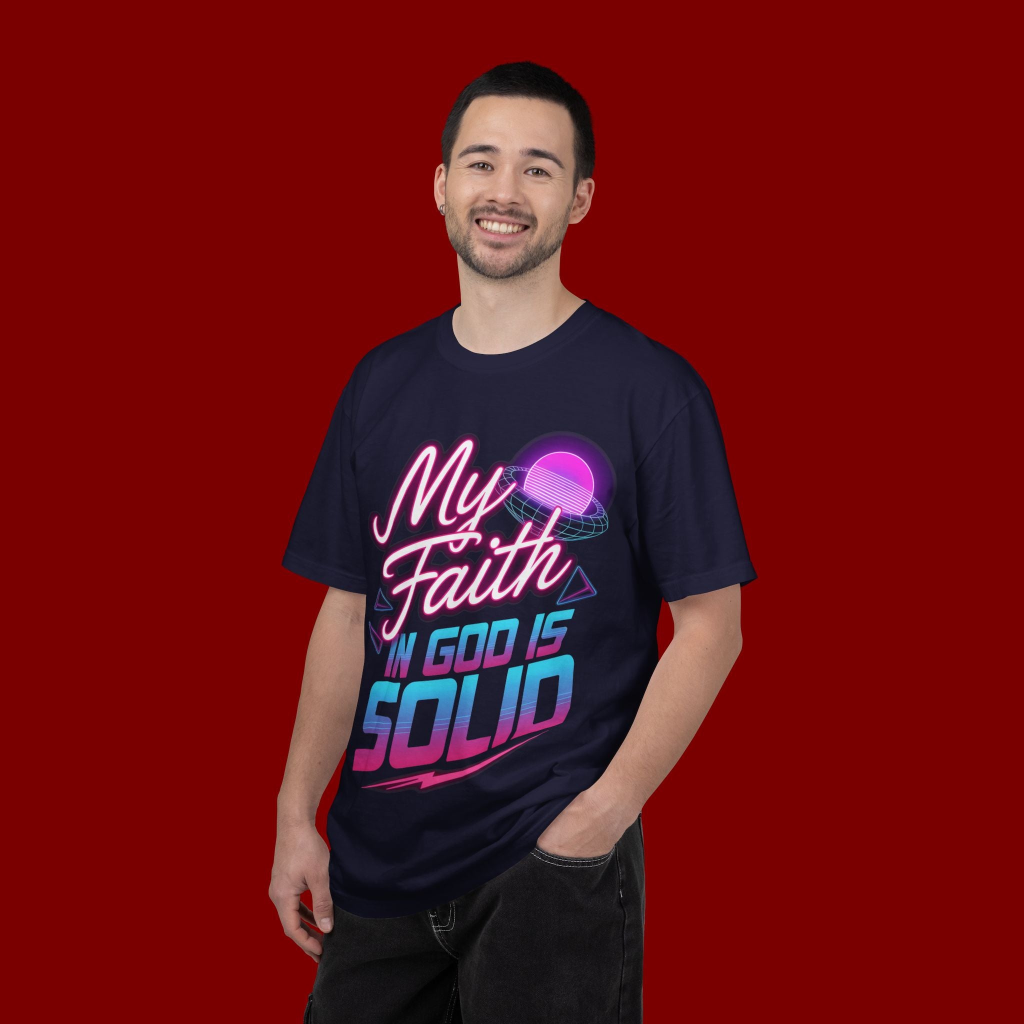 Faith T-Shirt — "My Faith in God Is Solid" Retro Graphic Tee