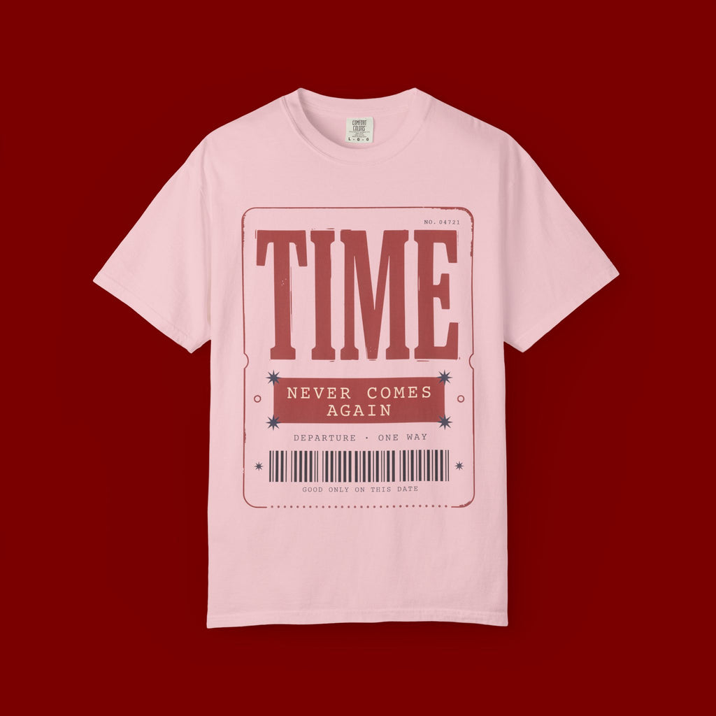 TIME Never Comes Again T-Shirt — Vintage Ticket Graphic Tee