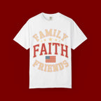 Family Faith Friends T-Shirt — Patriotic American Flag Tee