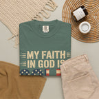 Faith in God Is Solid T-Shirt — American Flag Patriotic Christian Tee