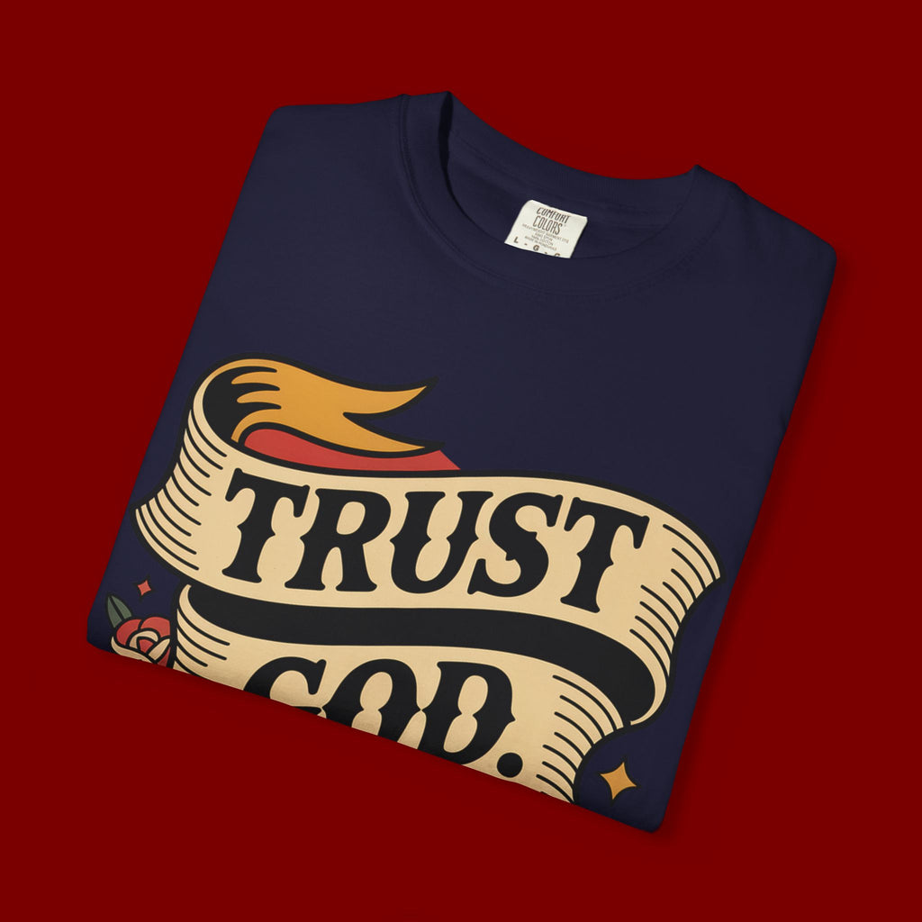 Trust God, Bro T-Shirt — Retro Ribbon Faith Tee