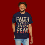 Faith Over Fear T-Shirt — Patriotic Eagle Graphic Tee