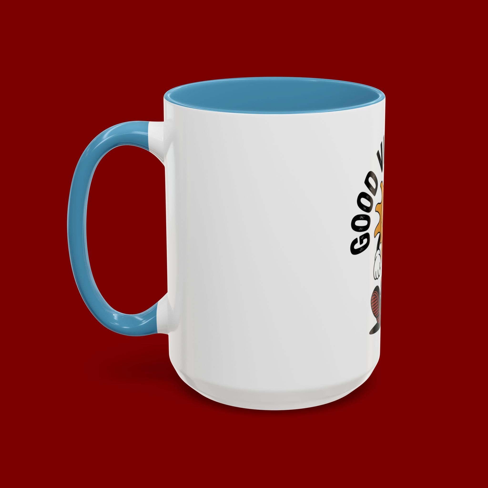 Good Vibes Only Coffee Mug - Retro Sun Cartoon Accent Mug (11/15oz)