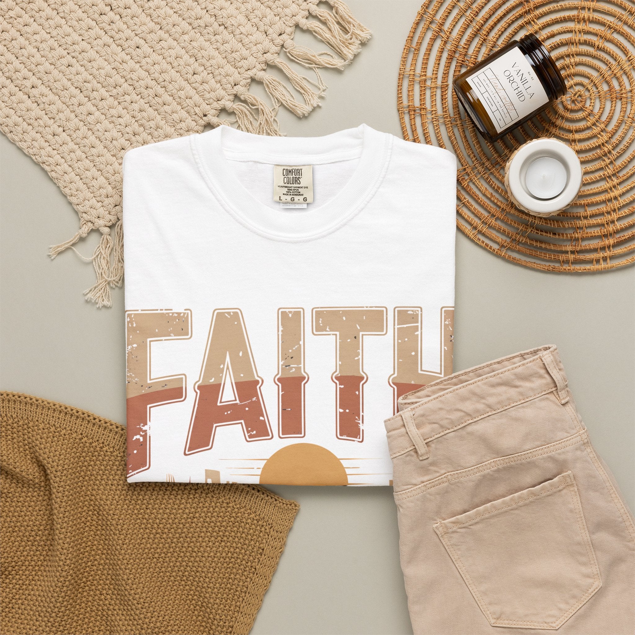 Faith Can Move Mountains T-Shirt — Retro Desert Inspirational Tee