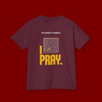 Kids Tee — "My Secret Is Simple: I Pray." Maze Faith T‑Shirt