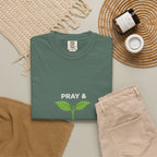 Pray & Never Give Up T-Shirt – Inspirational Faith Tee with Sprout Graphic