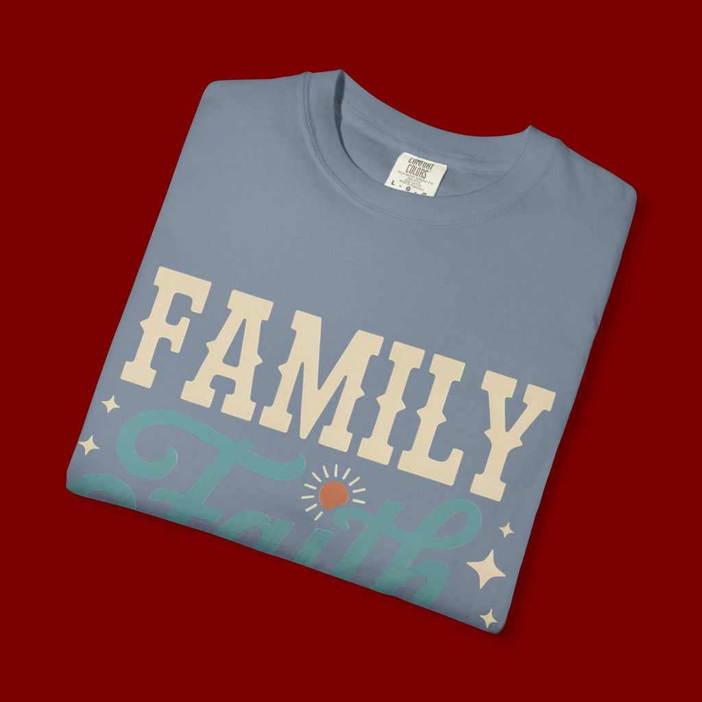 Family Faith Friends T-Shirt — Retro Christian Inspirational Tee