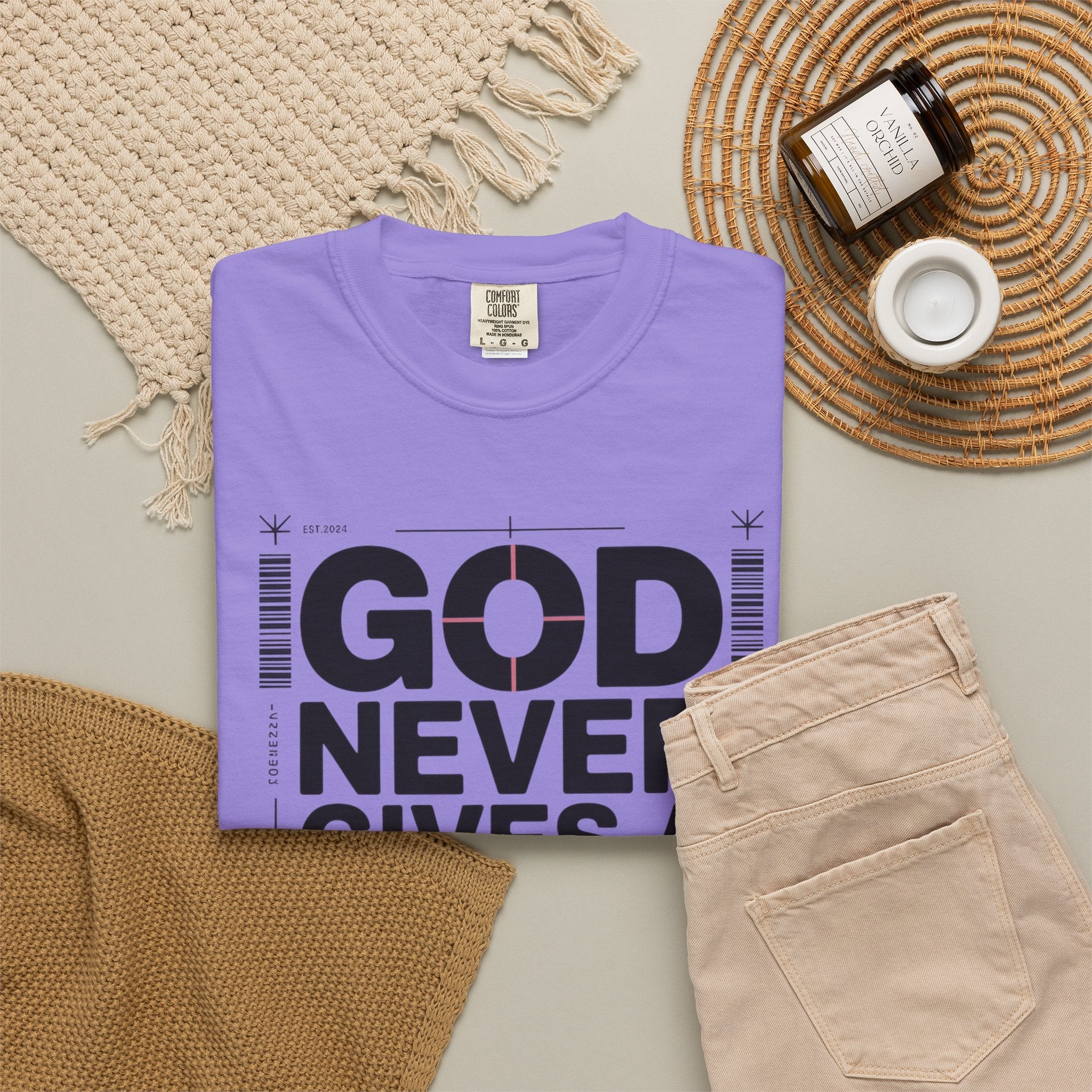 Christian Inspirational T-Shirt — "God Never Gives a Burden You Can't Bear" Motivational Tee