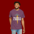 Prayer Is a Weapon T-Shirt — Christian Faith Lightning Graphic Tee