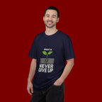 Pray & Never Give Up T-Shirt – Inspirational Faith Tee with Sprout Graphic