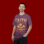 Faith Can Move Mountains T-Shirt — Retro Desert Inspirational Tee