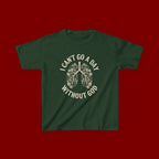 Kids T-Shirt – "I Can't Go a Day Without God" Floral Lungs Christian Tee