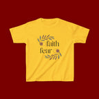 Faith Over Fear Kids T‑Shirt — Floral Inspirational Tee for Boys & Girls
