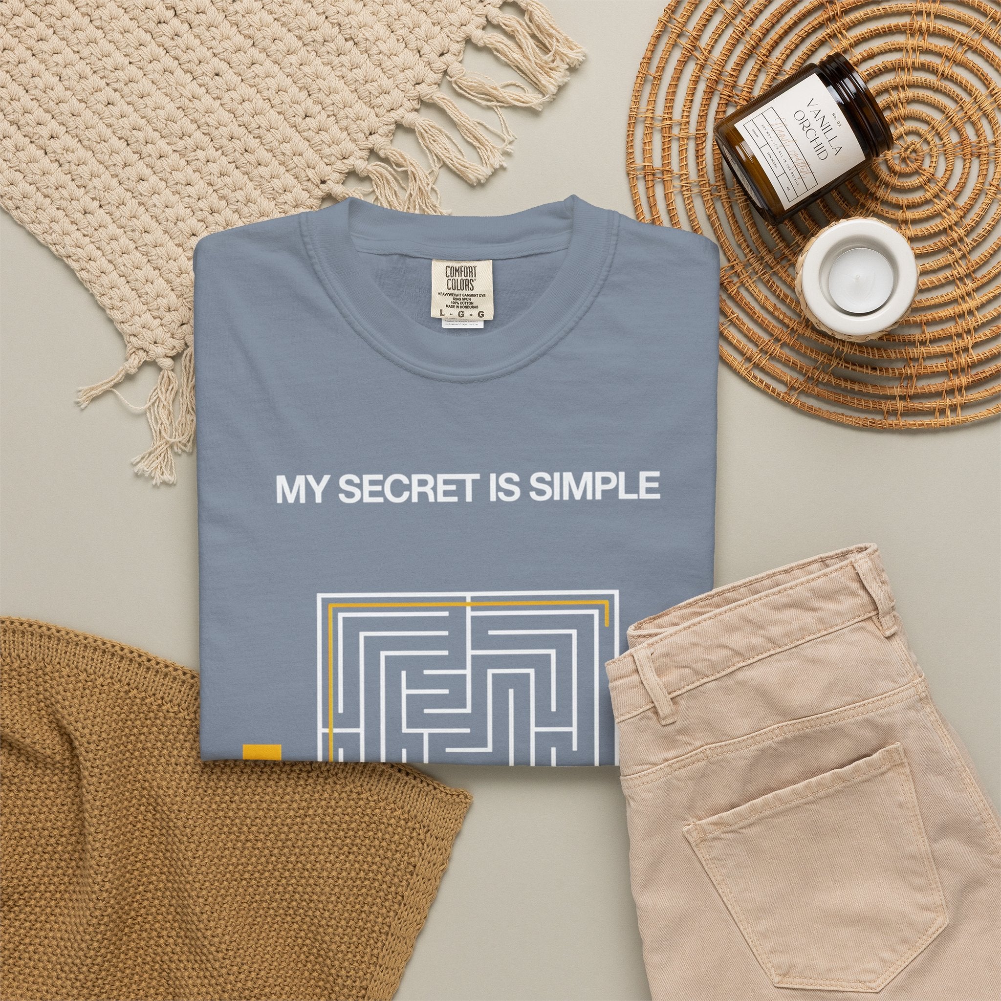 I Pray Maze T-Shirt — "My Secret Is Simple" Christian Faith Tee